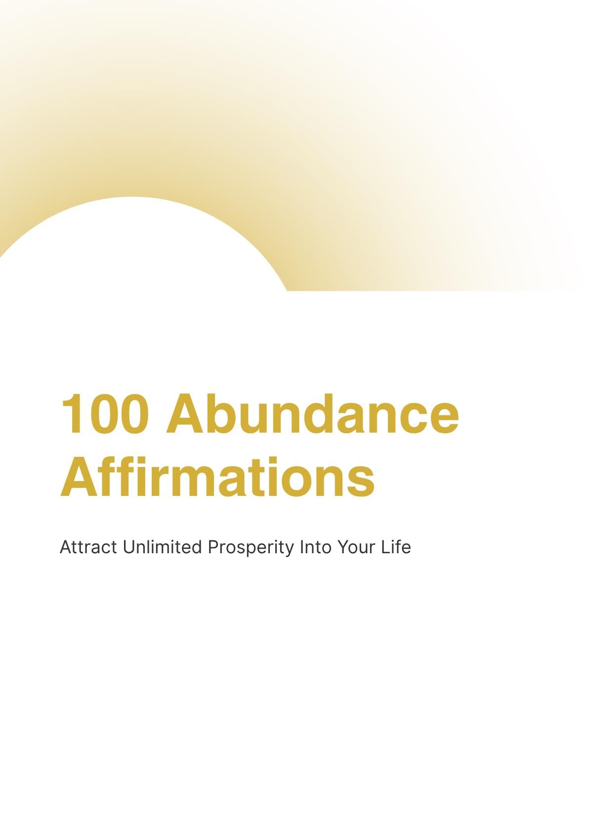 100 Abundance Affirmations PDF